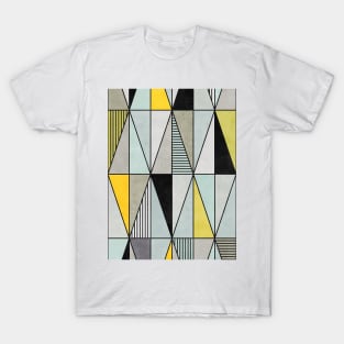 Colorful Concrete Triangles - Yellow, Blue, Grey T-Shirt